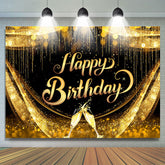 Lofaris Golden Age Champagne Cup Happy Birthday Backdrop